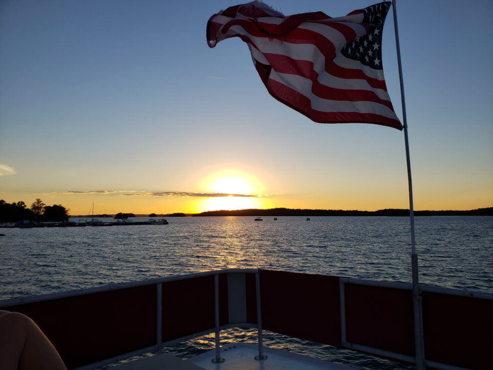 Flag at sunset